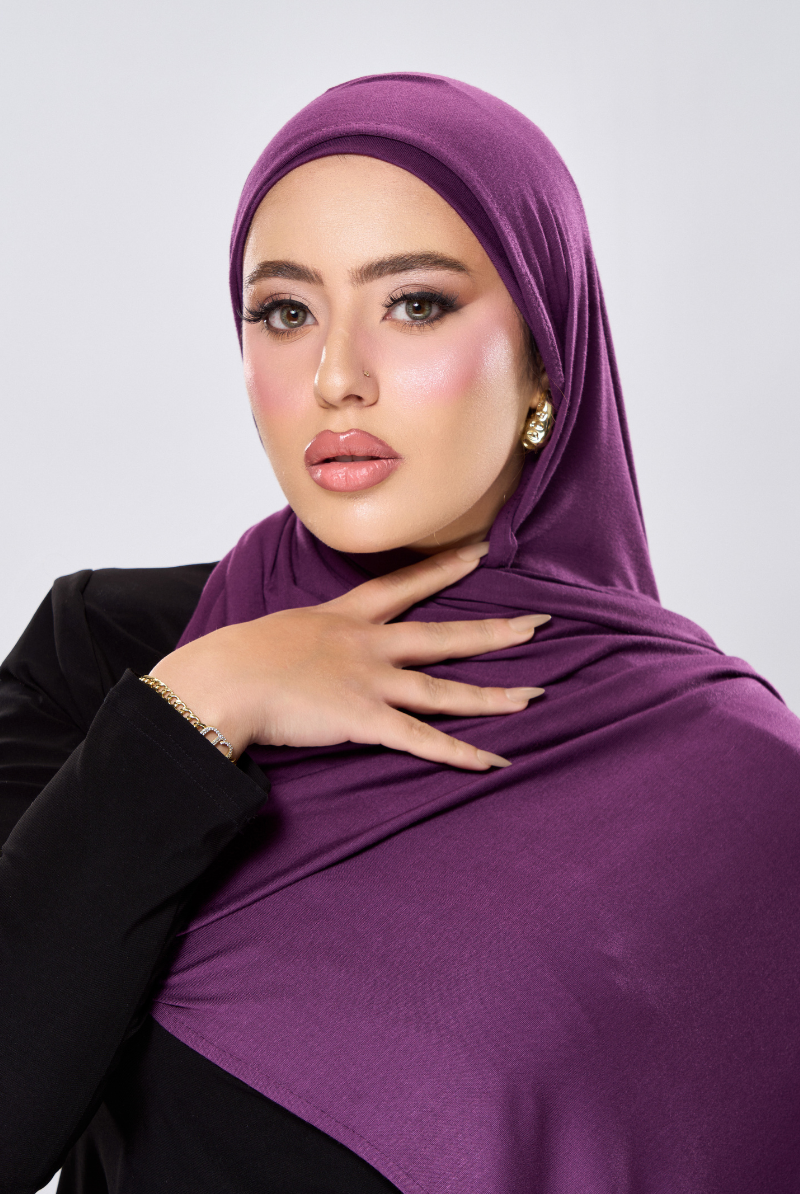 Instant Jersey Hijab - Purple