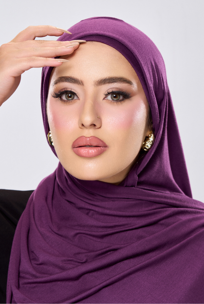 Instant Jersey Hijab - Purple