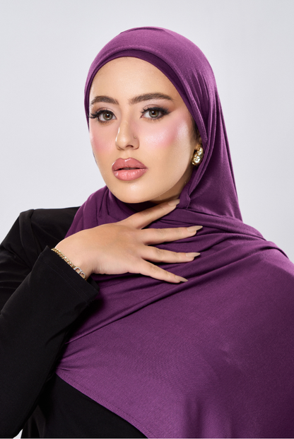 Instant Jersey Hijab - Purple