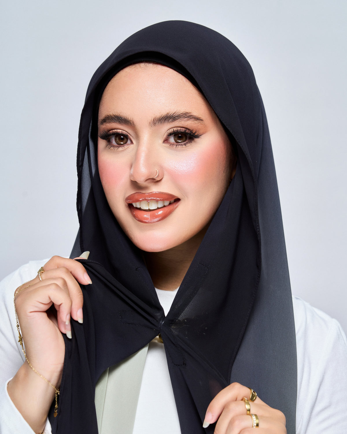 3-in-1 Instant Ombre Chiffon Hijab - Forest Mist Ombre