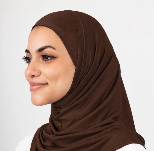 2pcs Syrian Hijab - Chocolate Brown