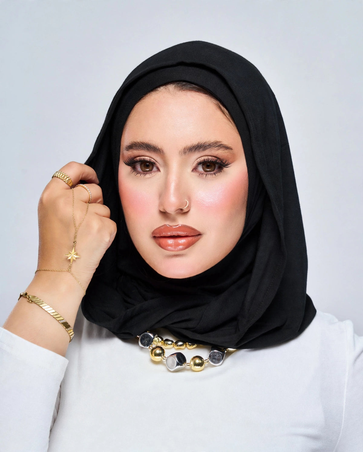 Hoodie Jersey Hijab - Black
