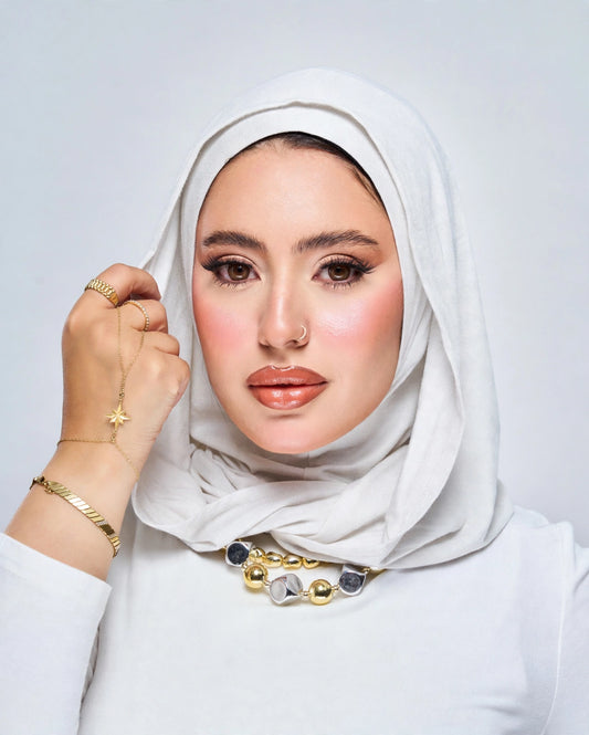 Hoodie Jersey Hijab - White