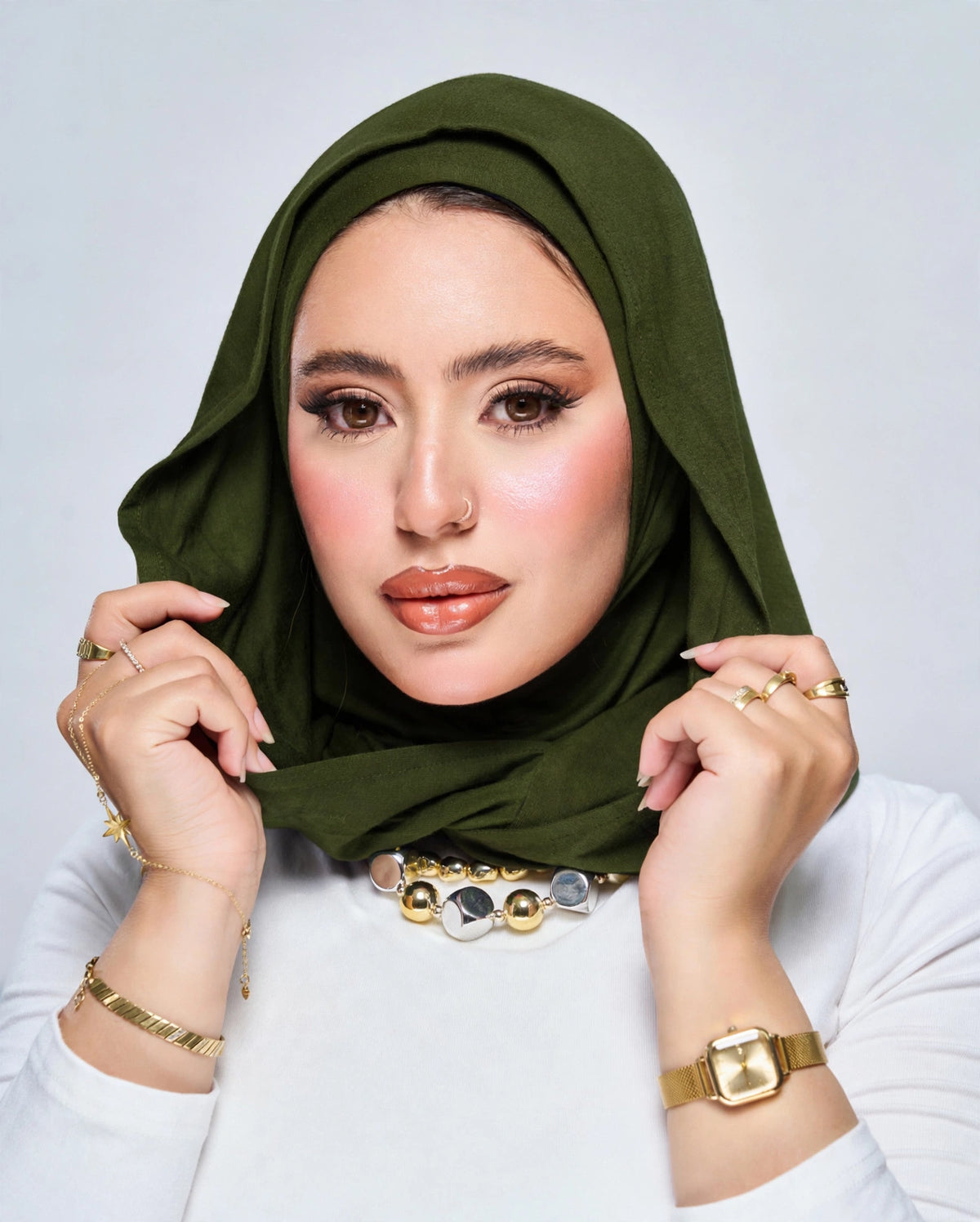 Hoodie Jersey Hijab - Green
