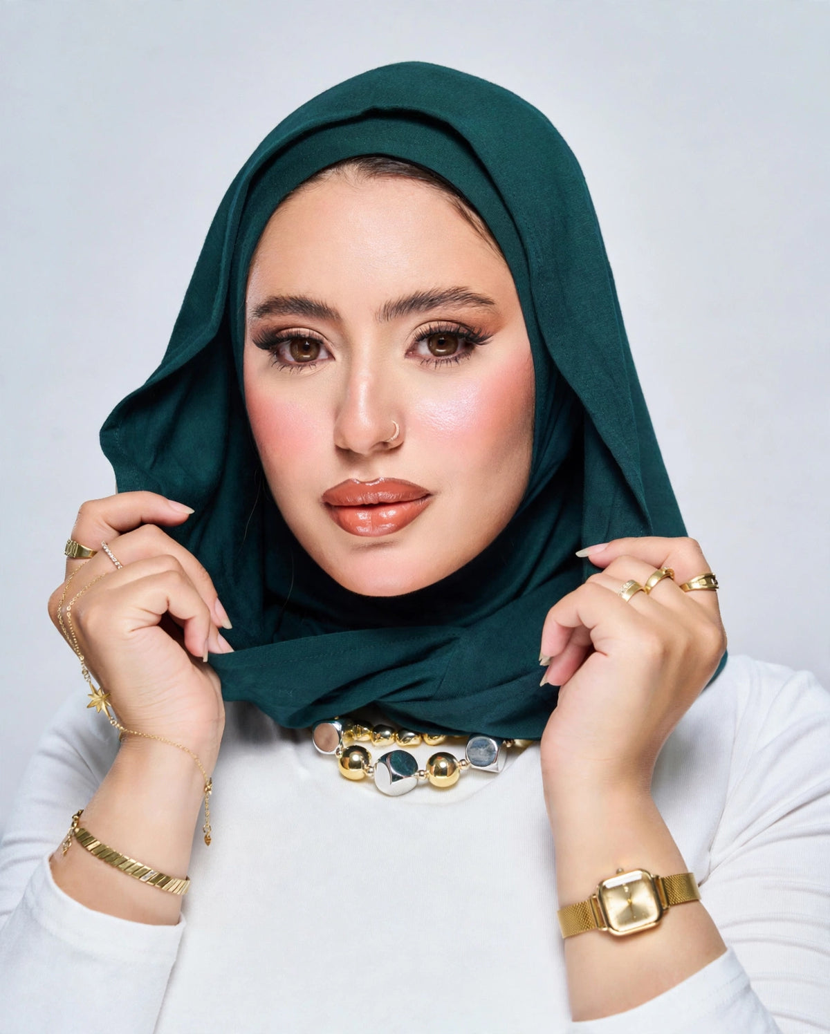 Hoodie Jersey Hijab - Teal