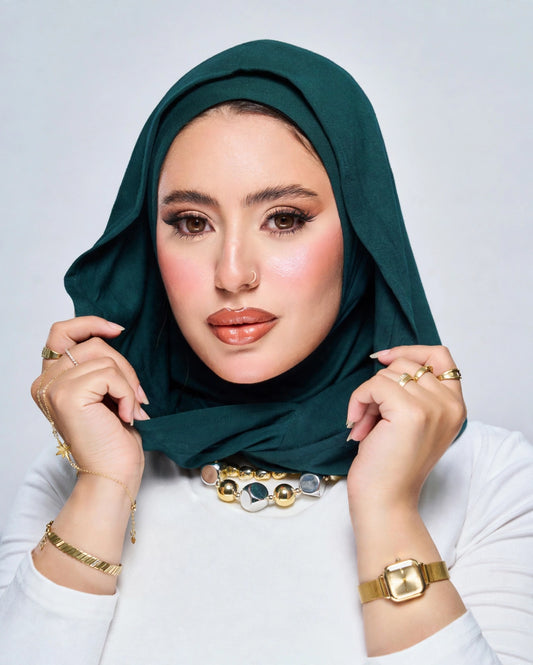 Hoodie Jersey Hijab - Teal