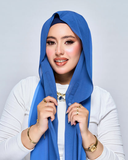 3-in-1 Instant Ombre Chiffon Hijab - Ocean Ombre