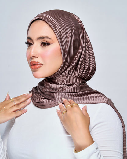 Plisse Snap and Go Hijab - Mauve
