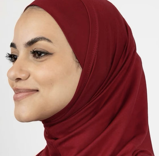 2pcs Syrian Hijab - Burgundy